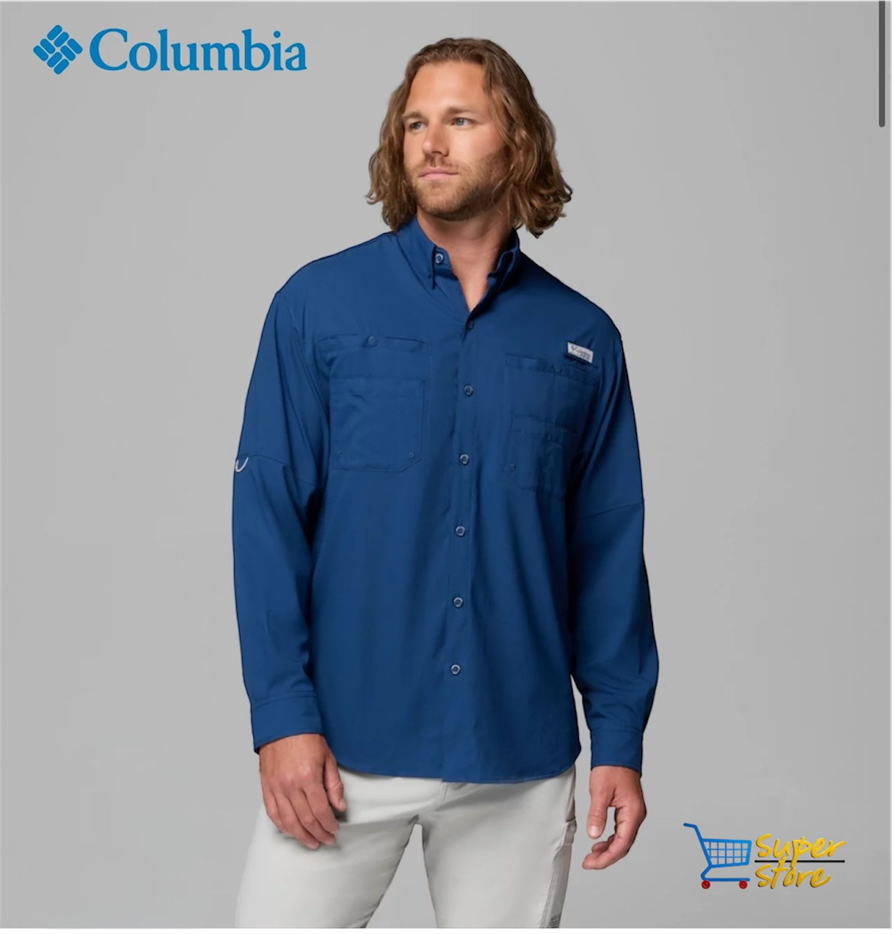 Camisa Columbia Tamiami Manga larga