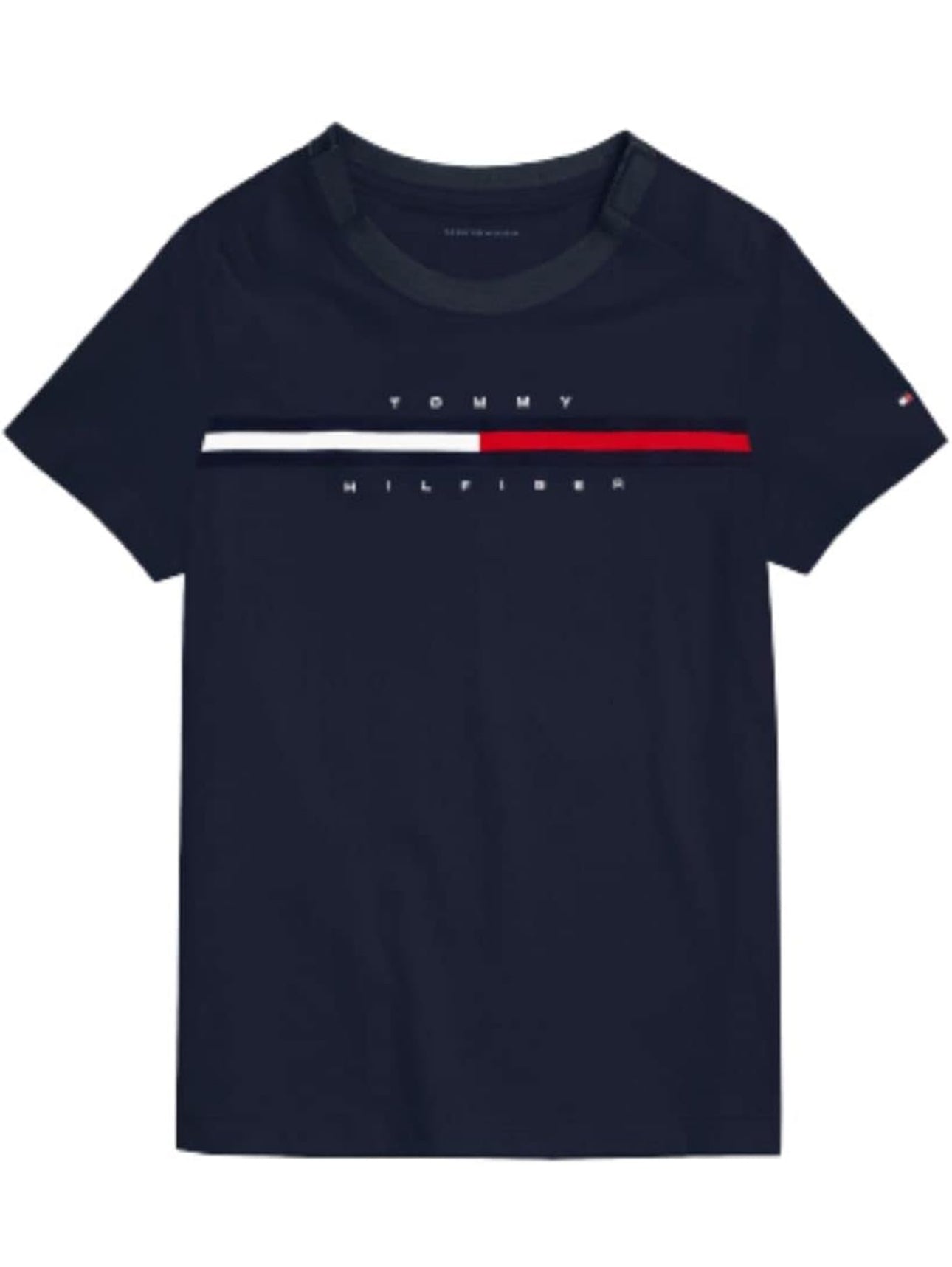 Camiseta Tommy Hilfiger adaptativa de manga corta con logotipo y cierres de velcro para niño