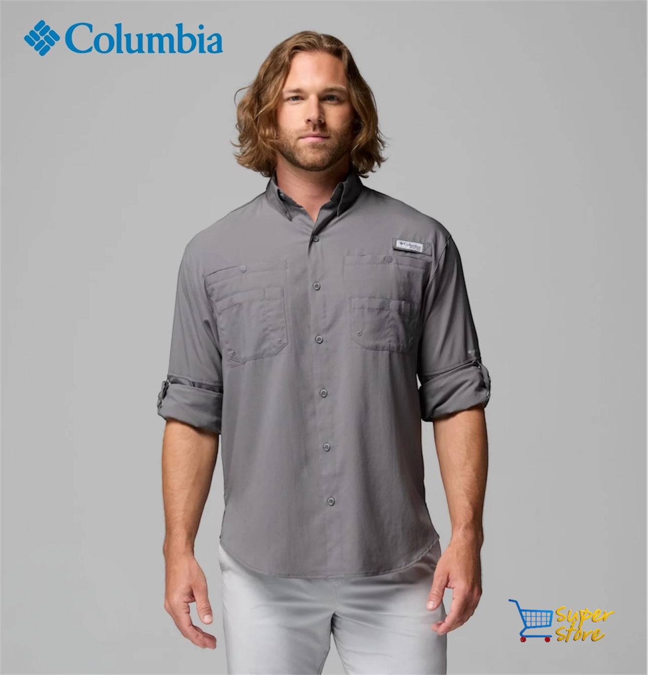 Camisa Columbia Tamiami Manga Larga