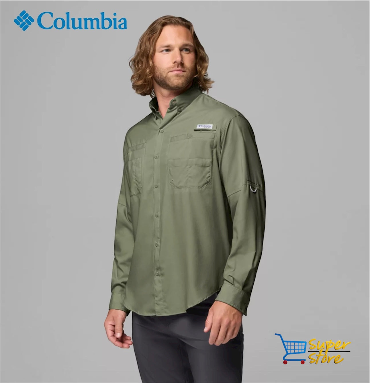Camisa Columbia Tamiami manga larga