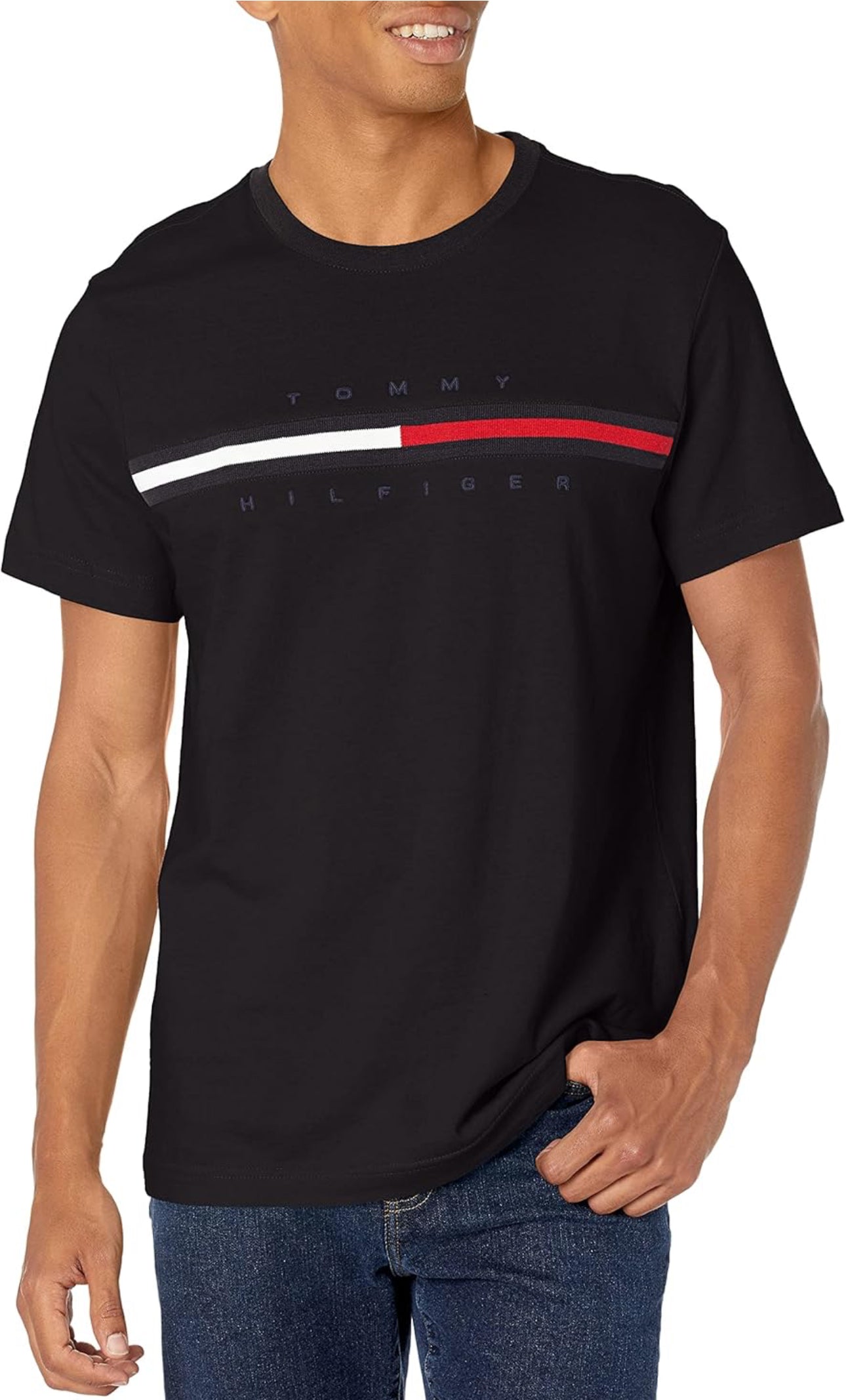 Camiseta Tommy Hilfiger de manga corta con estampado de rayas distintivas Hombre