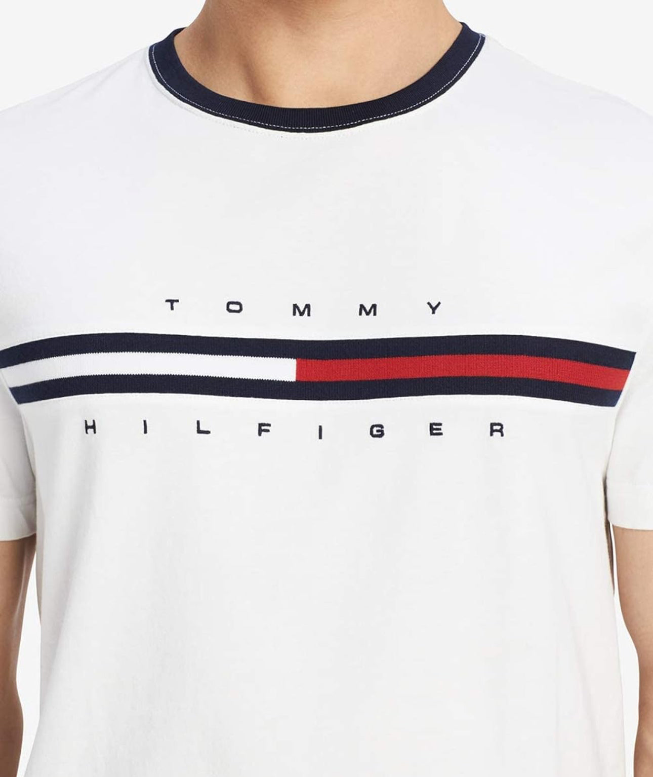 Camiseta Tommy Hilfiger de manga corta con estampado de rayas distintivas para hombre