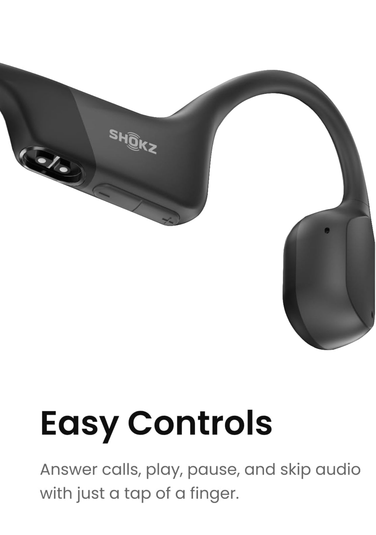 Shokz OpenRun - Auriculares deportivos Bluetooth de conducción ósea de oreja abierta, auriculares inalámbricos resistentes al sudor para entrenamientos y correr, micrófono integrado