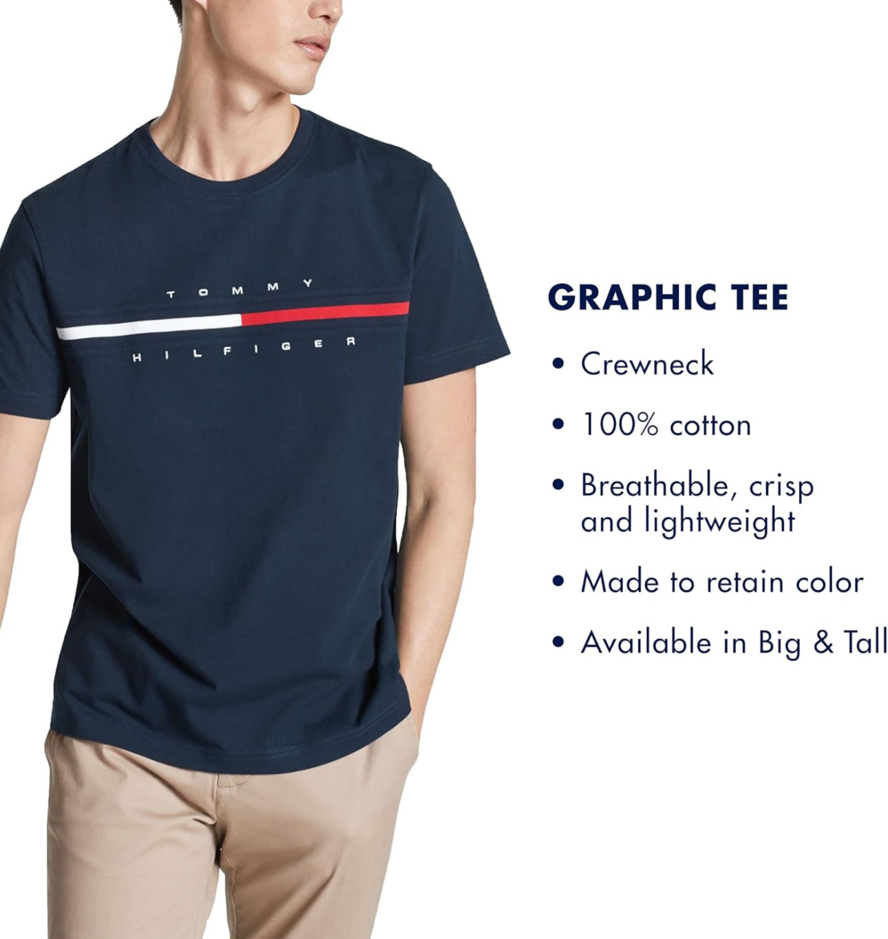 Camiseta Tommy Hilfiger de manga corta con estampado de rayas distintivas Hombre