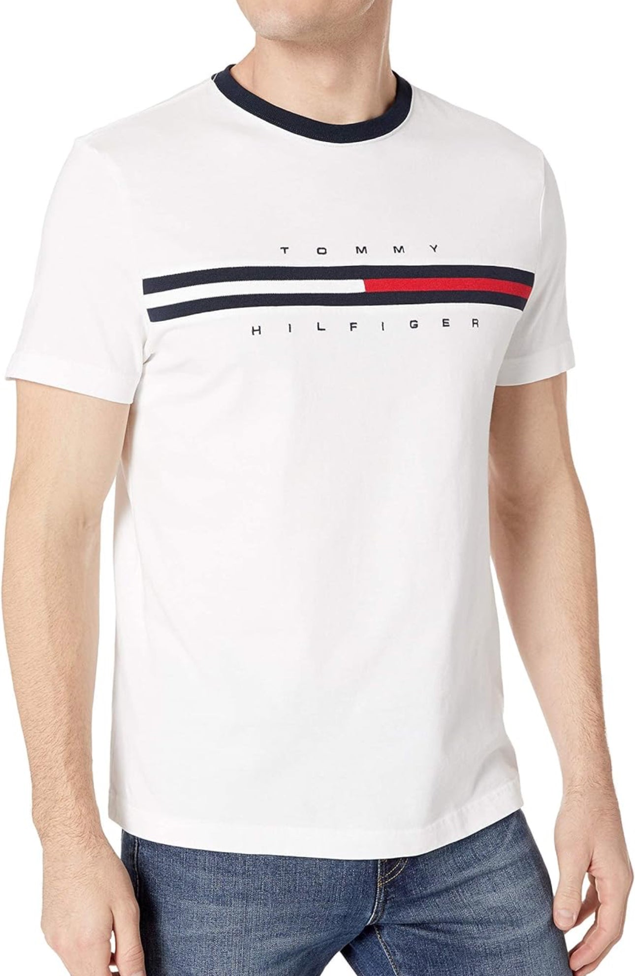 Camiseta Tommy Hilfiger de manga corta con estampado de rayas distintivas para hombre