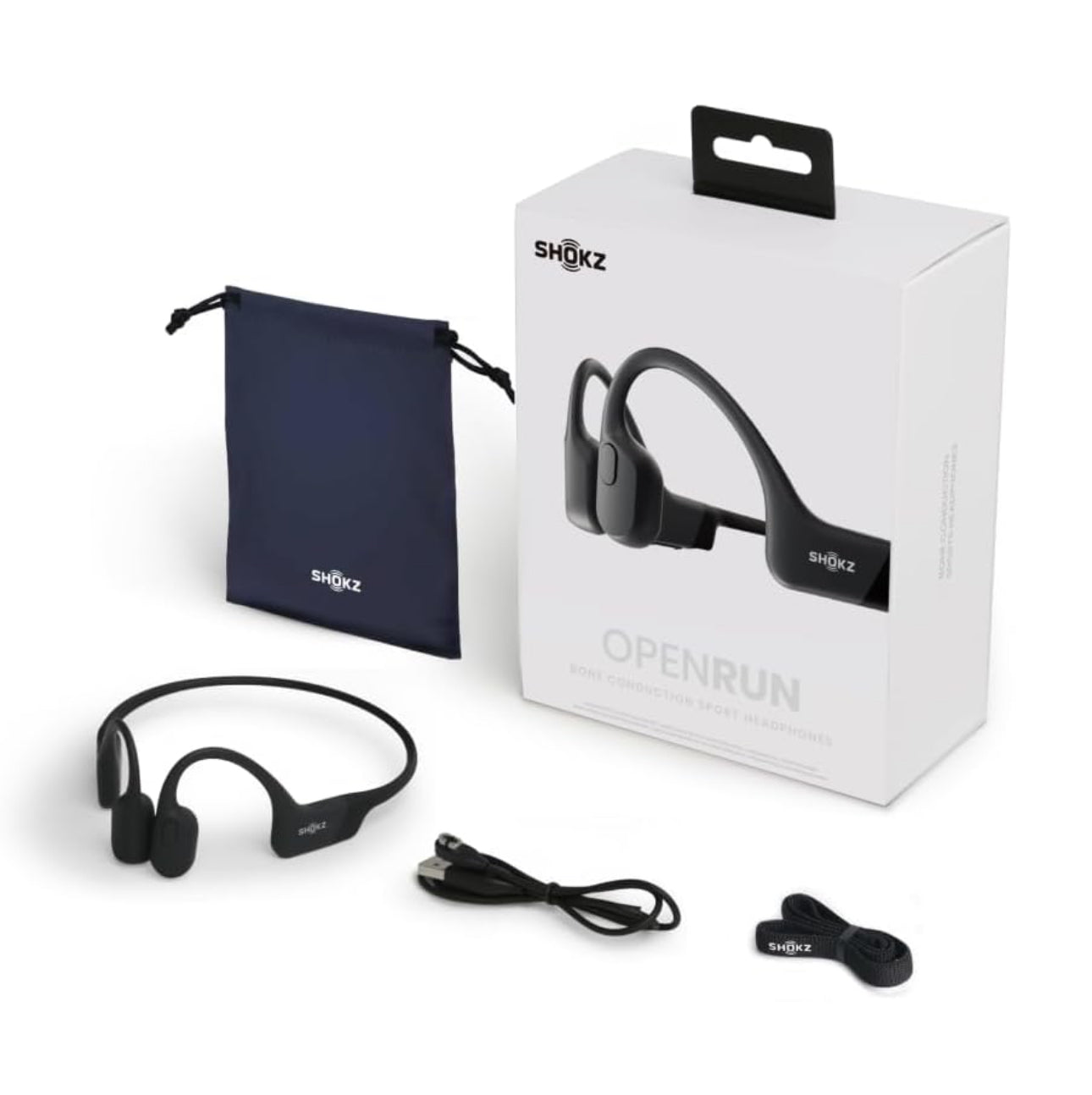 Shokz OpenRun - Auriculares deportivos Bluetooth de conducción ósea de oreja abierta, auriculares inalámbricos resistentes al sudor para entrenamientos y correr, micrófono integrado